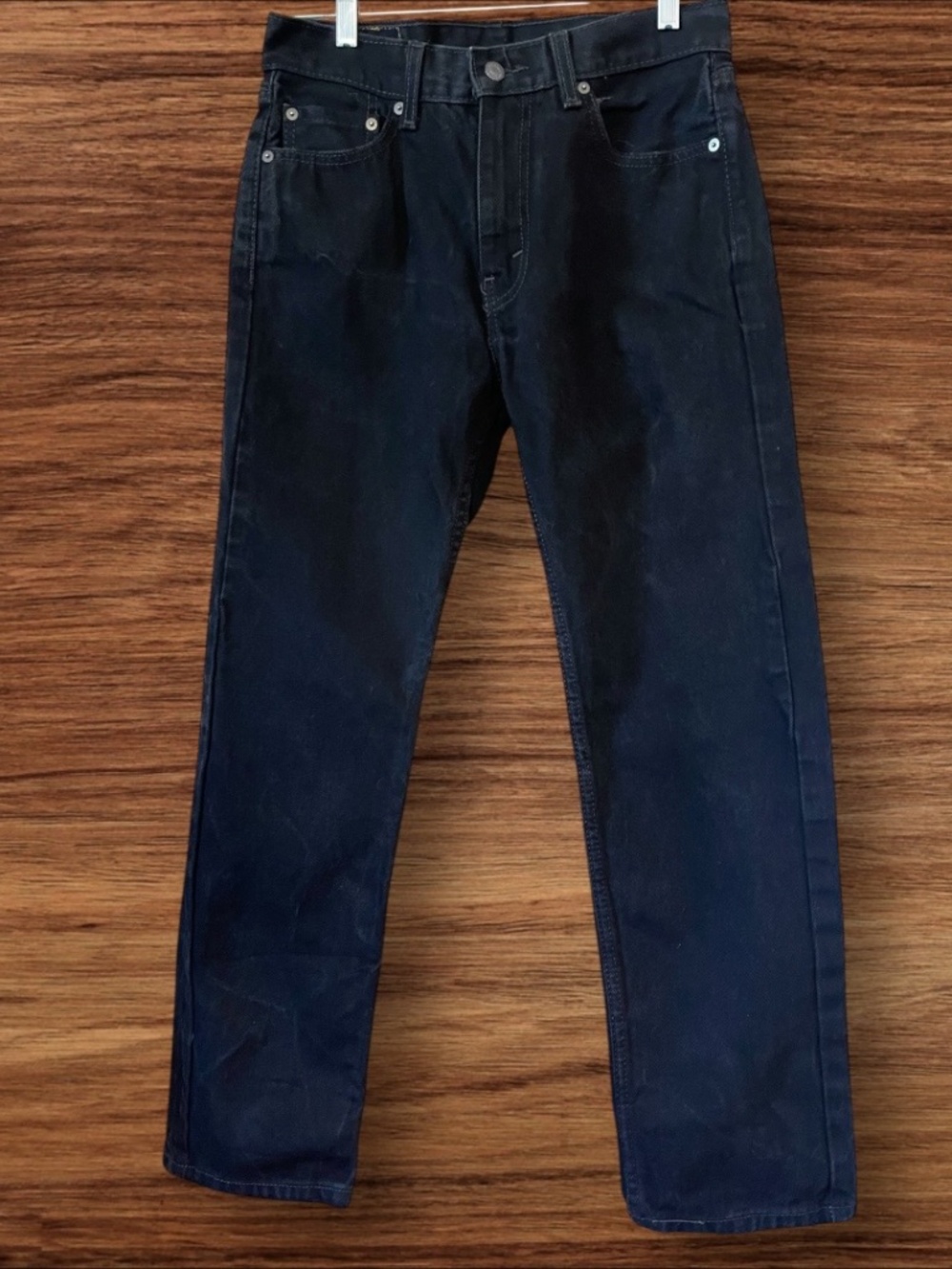 Levi’s 505 Black Straight Leg Jeans W30 L30 (Shrunk‎ to 28) Mid Rise Classic Den